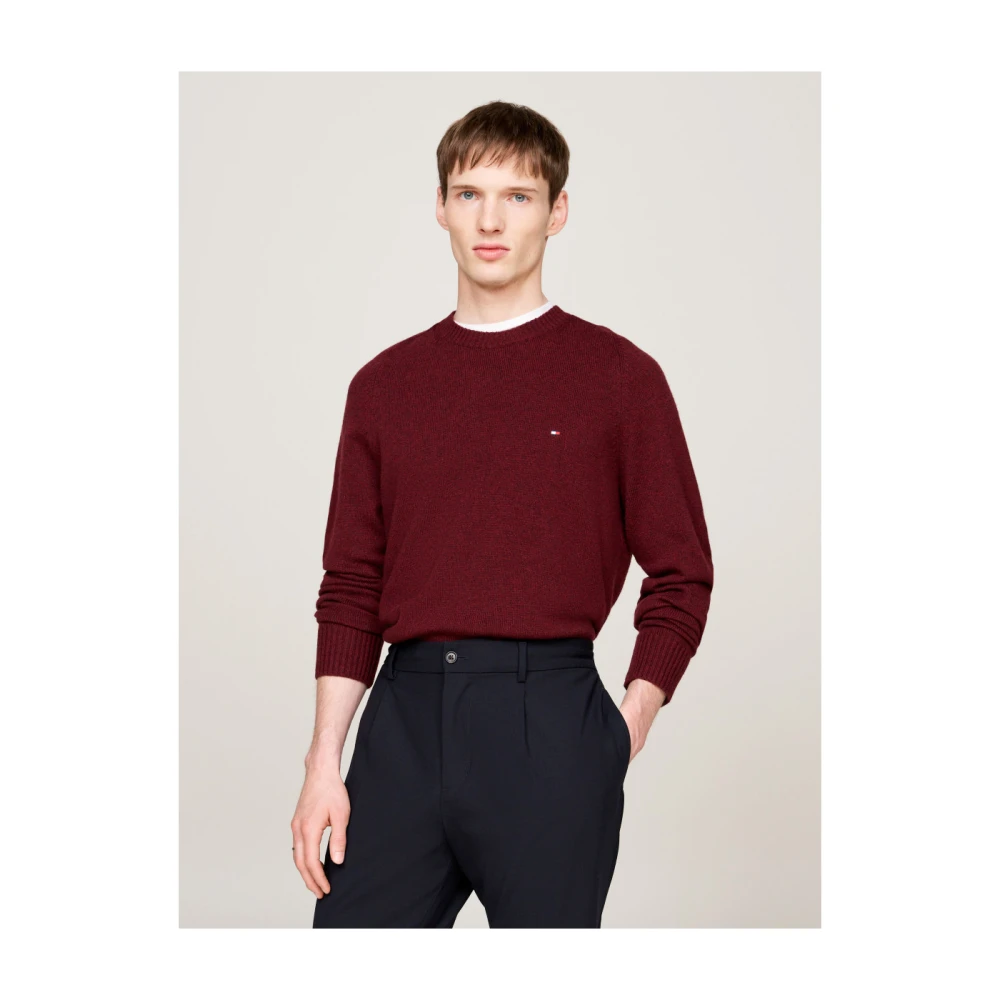 Tommy Hilfiger Bordeaux Gebreide Trui Regular Fit Red Heren