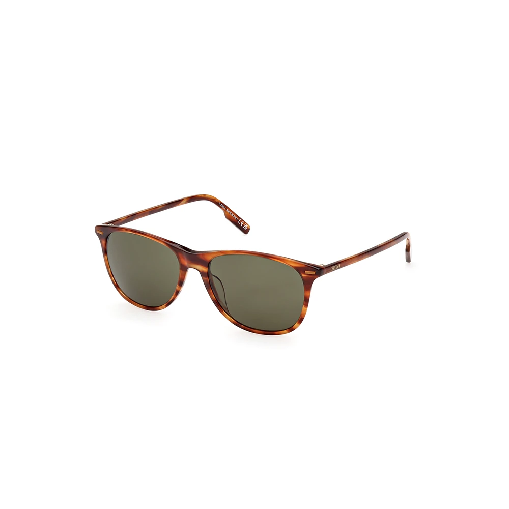 Ermenegildo Zegna Ez0217-56N Solglasögon Grön Havana Stil Brown, Herr