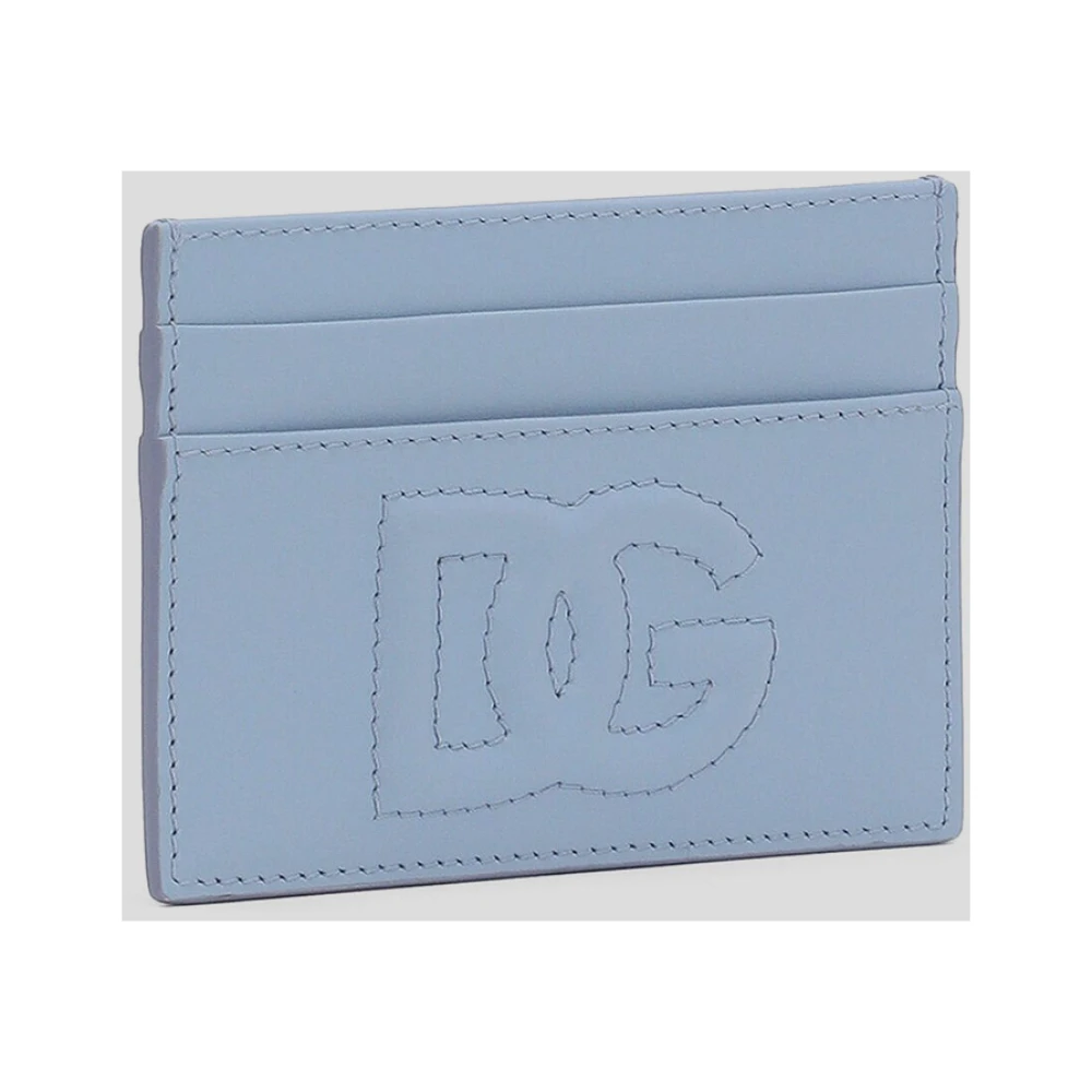 Dolce & Gabbana Leren Logo Kaarthouder Blue Dames