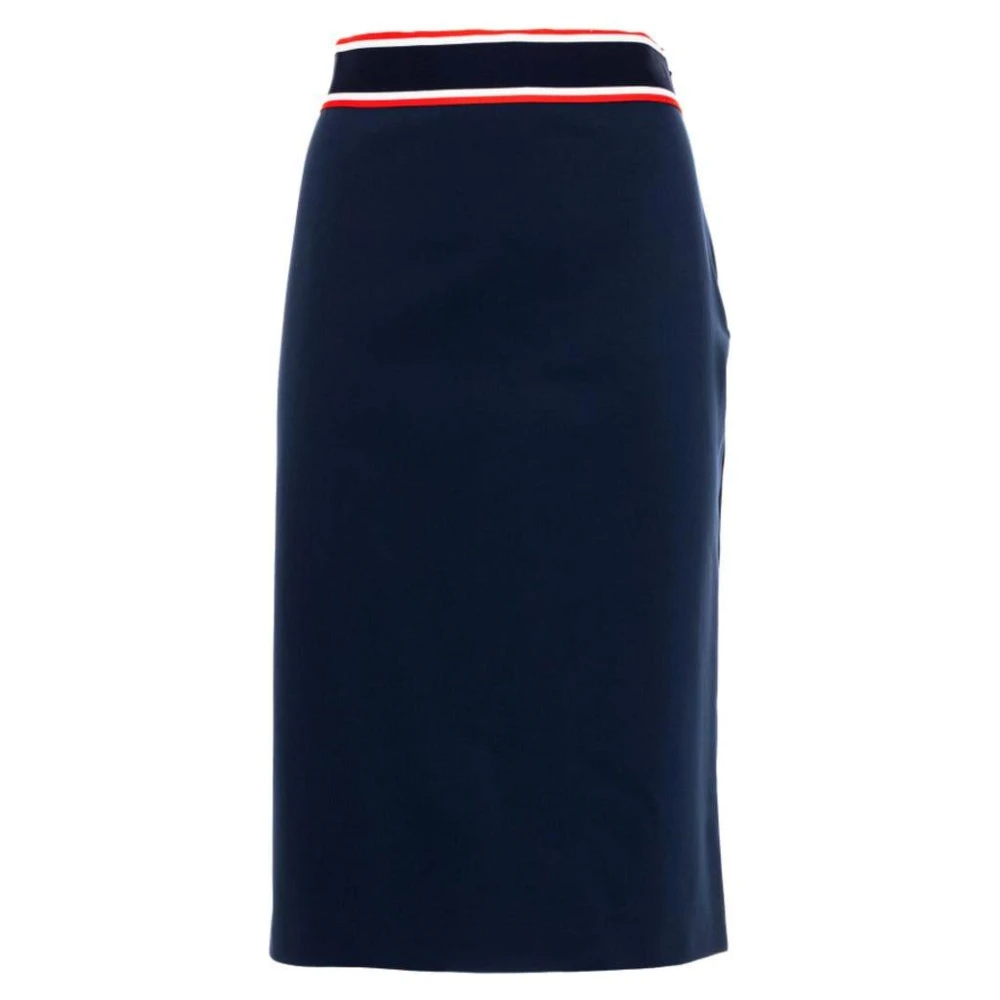 Pinko Kokerrok met driekleurige tailleband Blue Dames