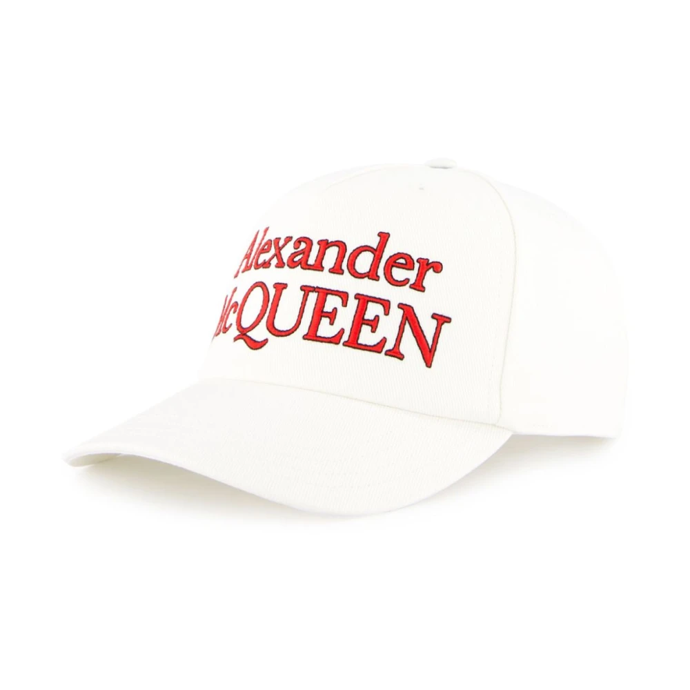 Alexander mcqueen Gedrukte Baseballpet Wit Rood Logo White Heren