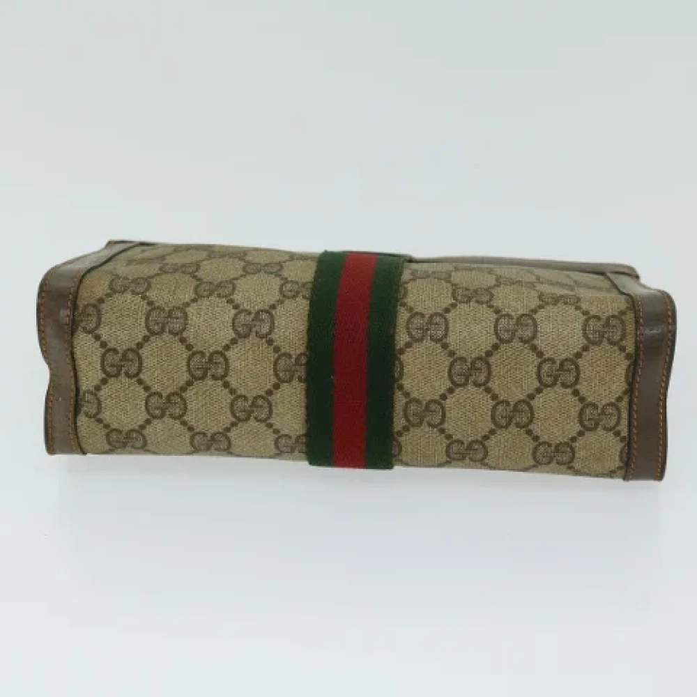 Gucci Vintage Pre-owned Leather clutches Beige Dames