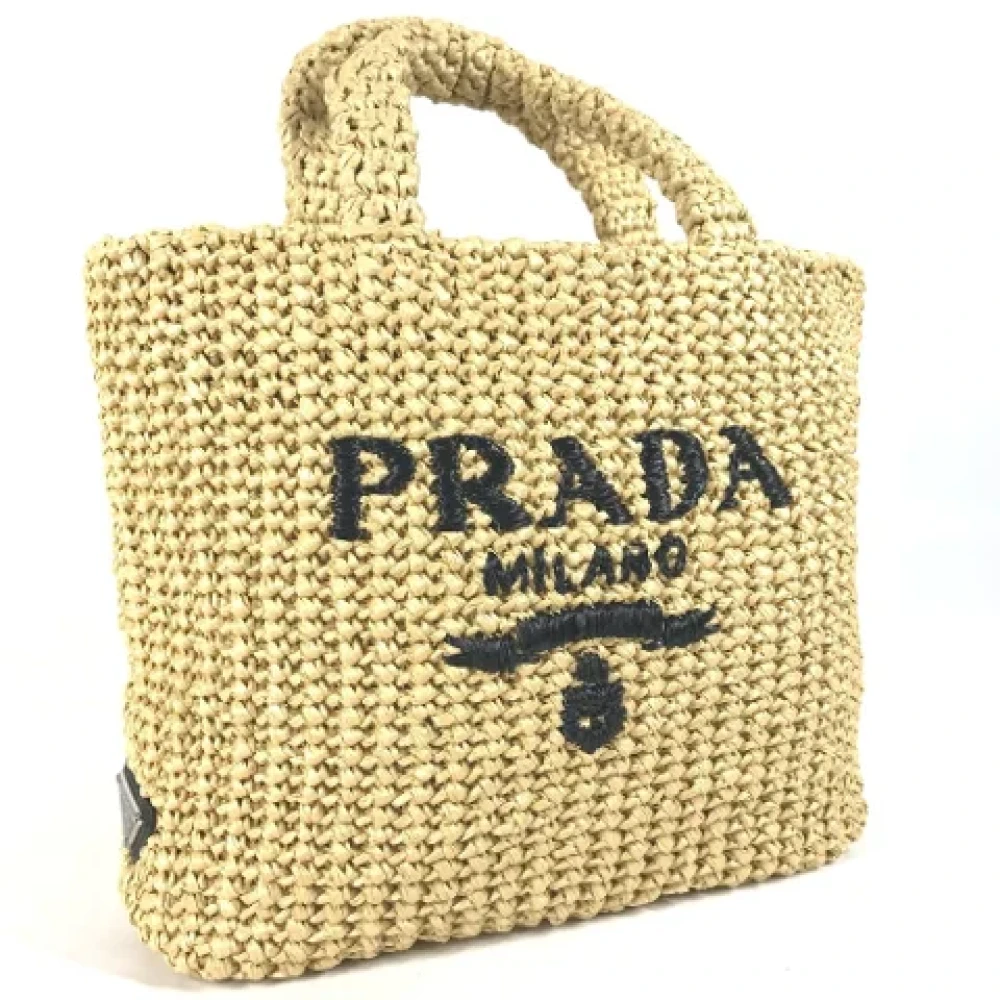 Prada Vintage Pre-owned Fabric prada-bags Beige Dames