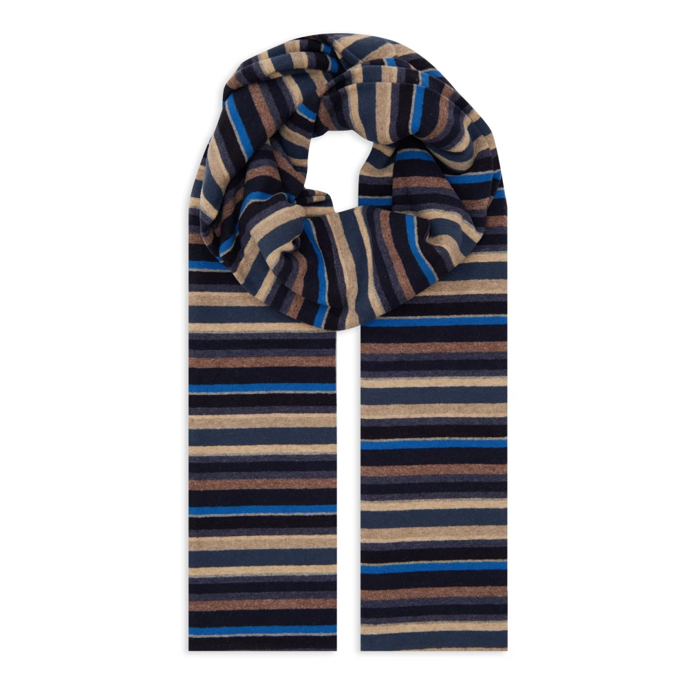 Gallo Unisex blauwe fleece sjaal met veelkleurige strepen Multicolor Unisex