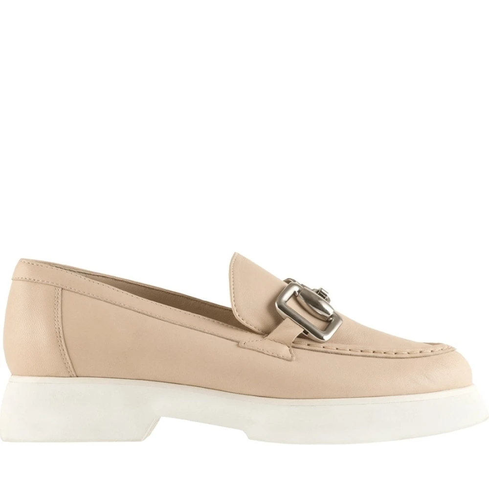Högl Women's Beige Chic Leather Loafers - Loafers - 8 Uk - Shoes