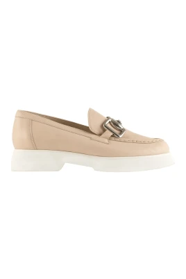 Snygga Beiga Läderloafers