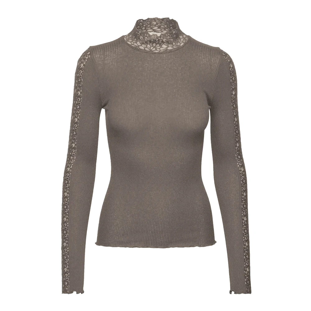 Rosemunde Falcon Lace Top Long Sleeve Gray Dames