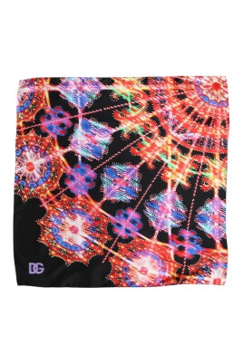 foulard-carre-imprime-multicolore-noir