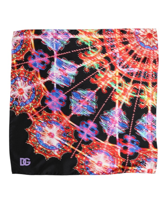 foulard-carre-imprime-multicolore-noir