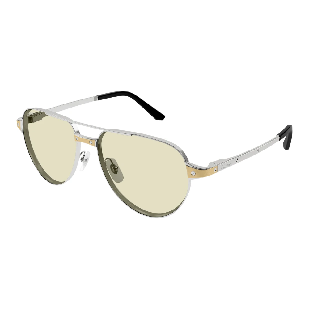 Cartier Men's Gray Sunglasses, 59 Mm, Santos Pilot Sunglasses