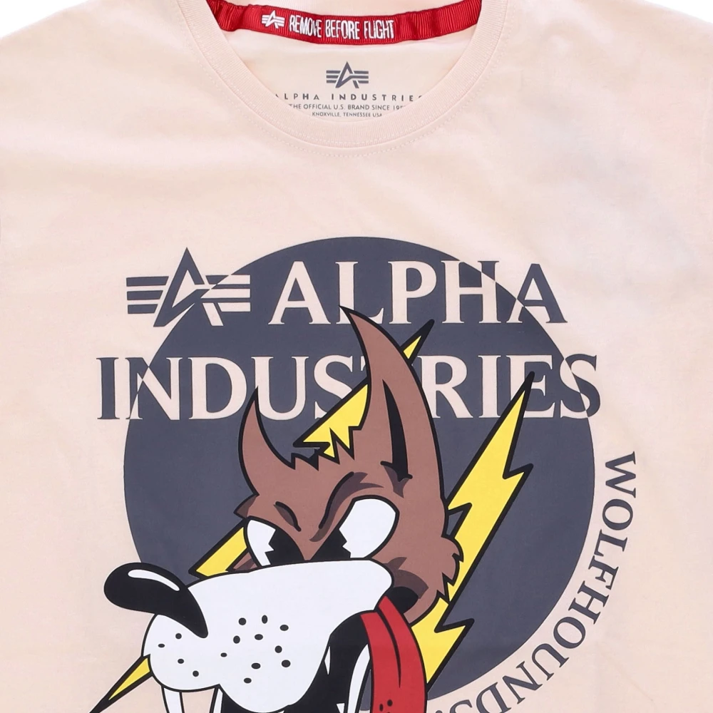 alpha industries Wolfhounds Tee Jet Stream White Pink Heren