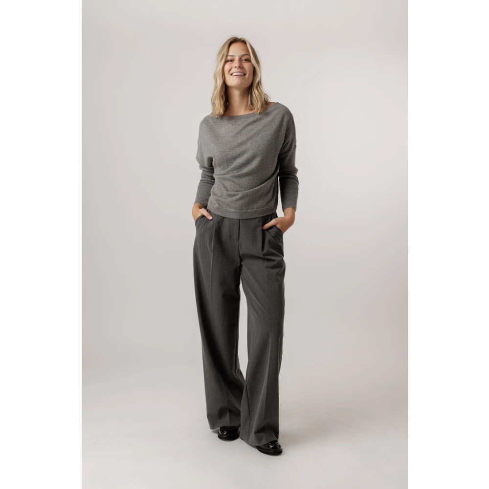 Dante 6 Asymmetrische Grijze Trui Gray Dames