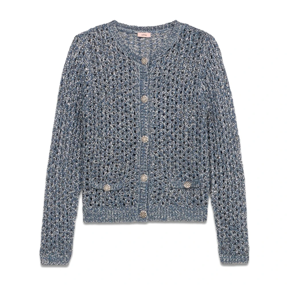 Oltre Doorgestikte Vest Blue Dames
