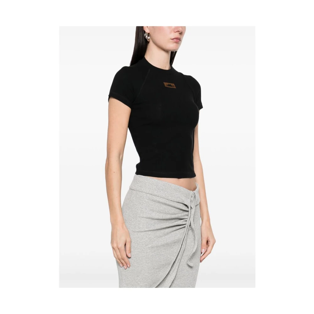 Ottolinger Zwart Crew Neck Korte Raglan Mouwen Black Dames