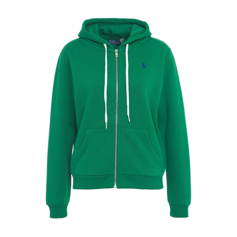 Polo Ralph Lauren Hoodie met rits en kangoeroezak Green Dames