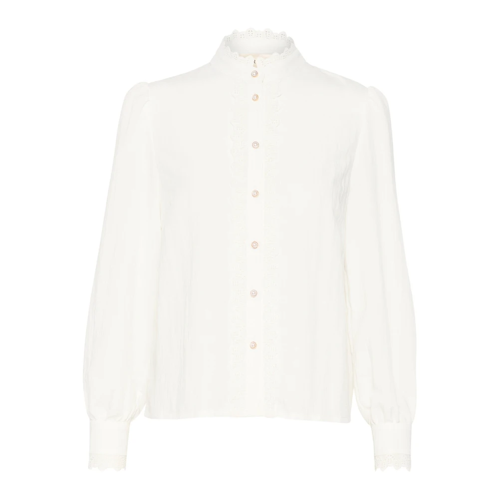 Cream Sneeuwwitte Pofmouw Blouse White Dames