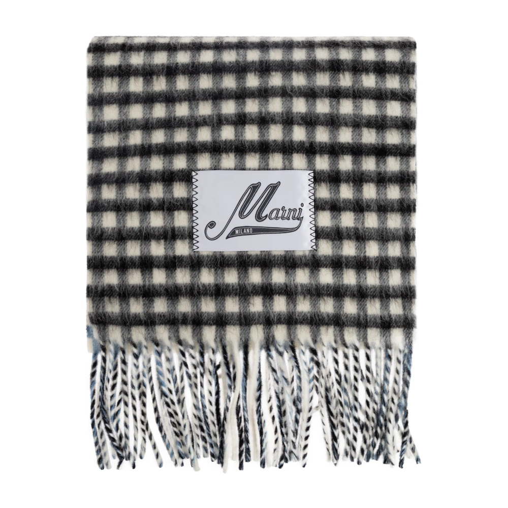 Marni Wollen sjaal met logo Multicolor Dames
