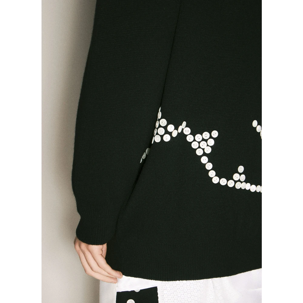 Comme des Garçons Gebreid Vest met Knoopversiering Black Heren