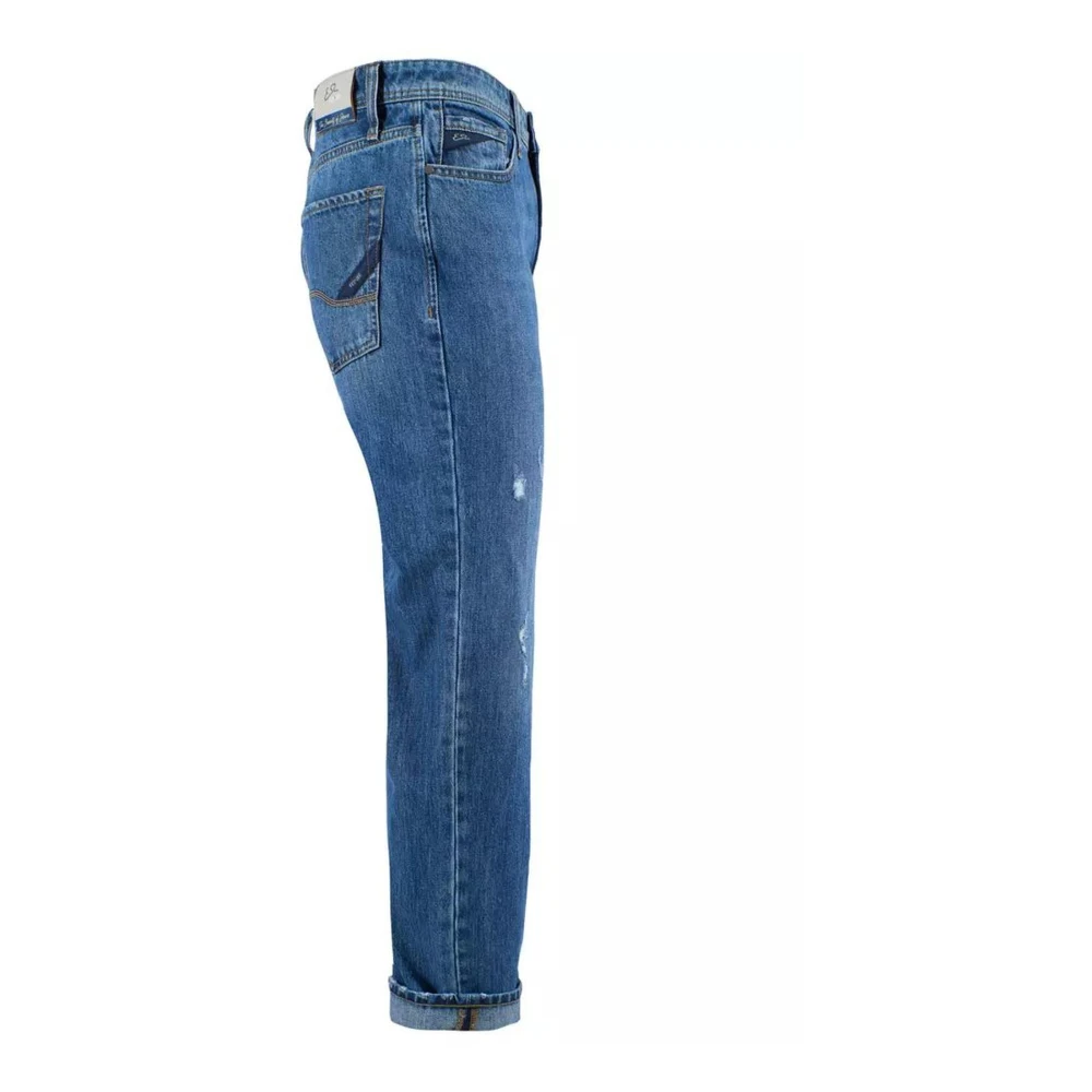 YES ZEE Versleten Ripped Denim Boyfriend Jeans Blue Heren