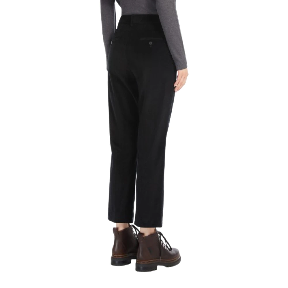 Max Mara Weekend Zwarte Corduroy Flared Broek Black Dames
