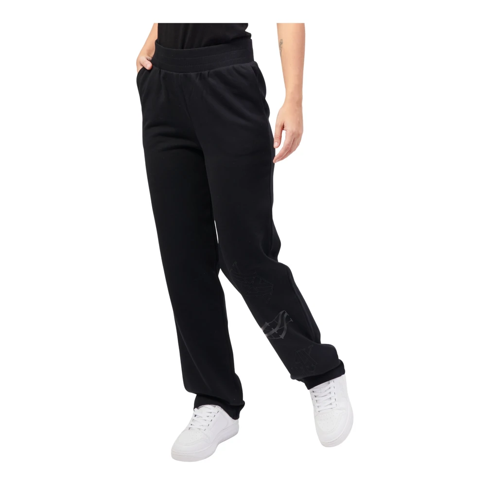 Armani Exchange Zwarte Sweatpants met Elastische Tailleband Black Dames