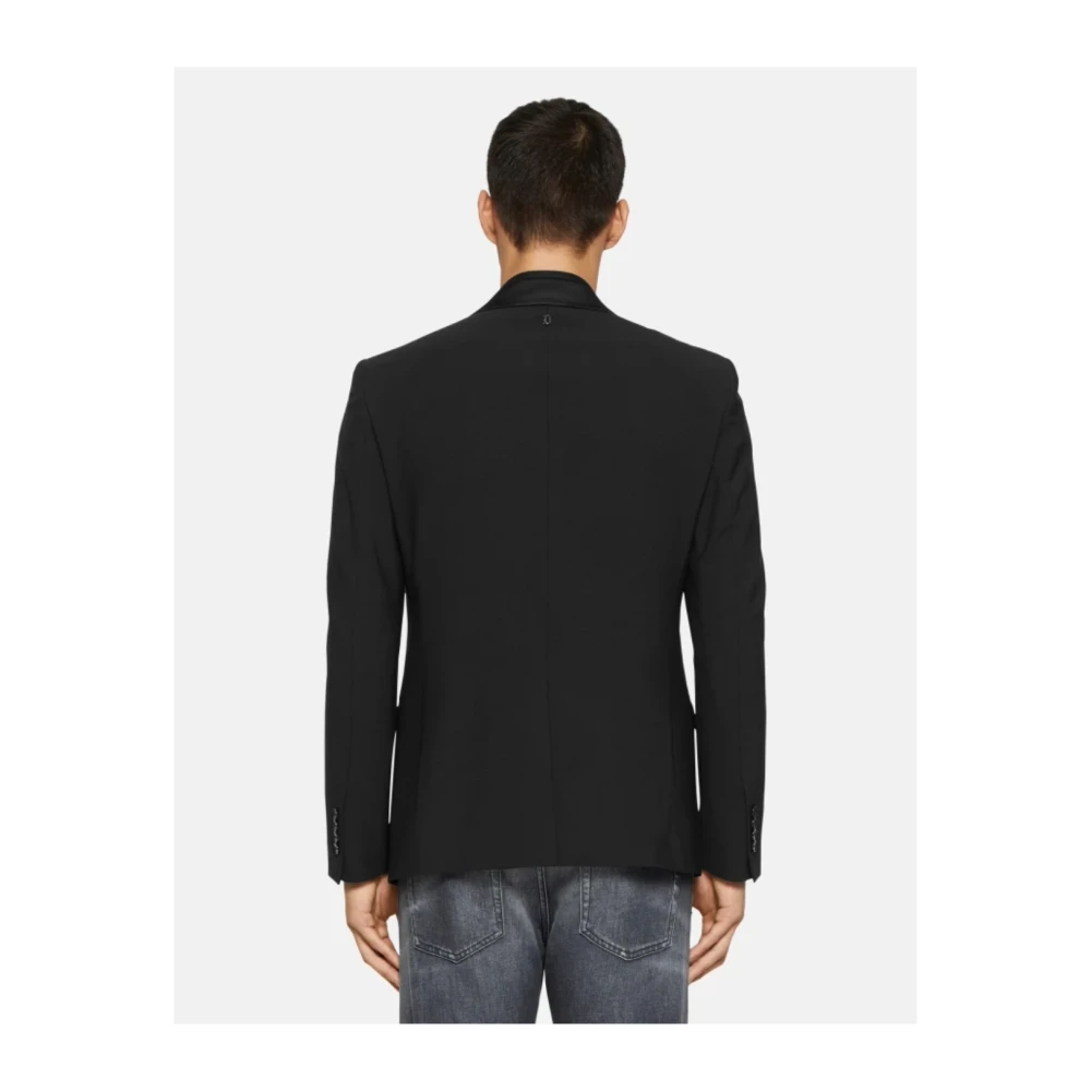Dondup Wollen Single-Breasted Blazer Black Heren