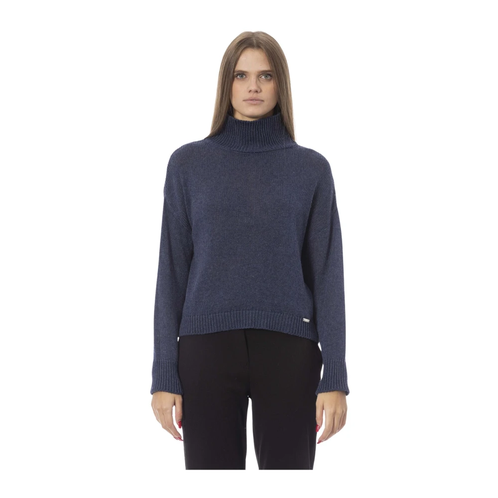Baldinini Vulcano Hals Trui Lange Mouw Blue Dames