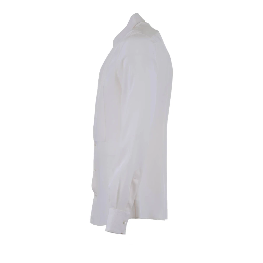 Dolce & Gabbana Zijden Overhemd Lange Mouwen Gold Collection Beige Heren
