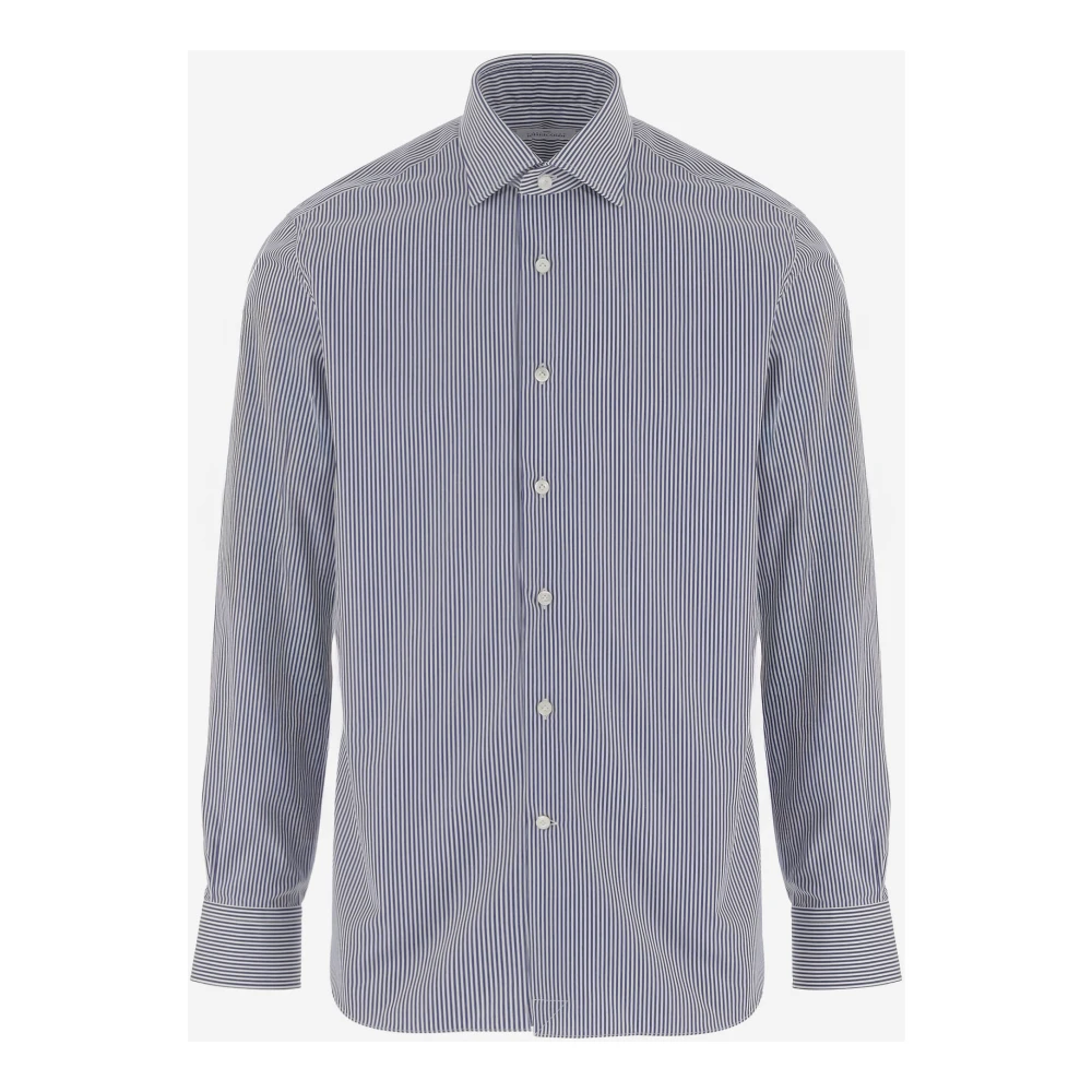 Alessandro Gherardi Men's Blue Striped Cotton Shirt - Formal Shirts - L - Shirts