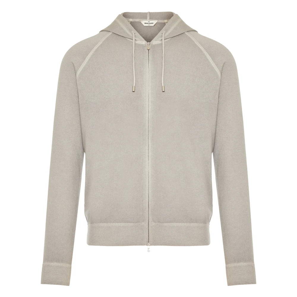 Gran Sasso Lyxig Ull Cashmere Hoodie Made in Italy Gray, Herr