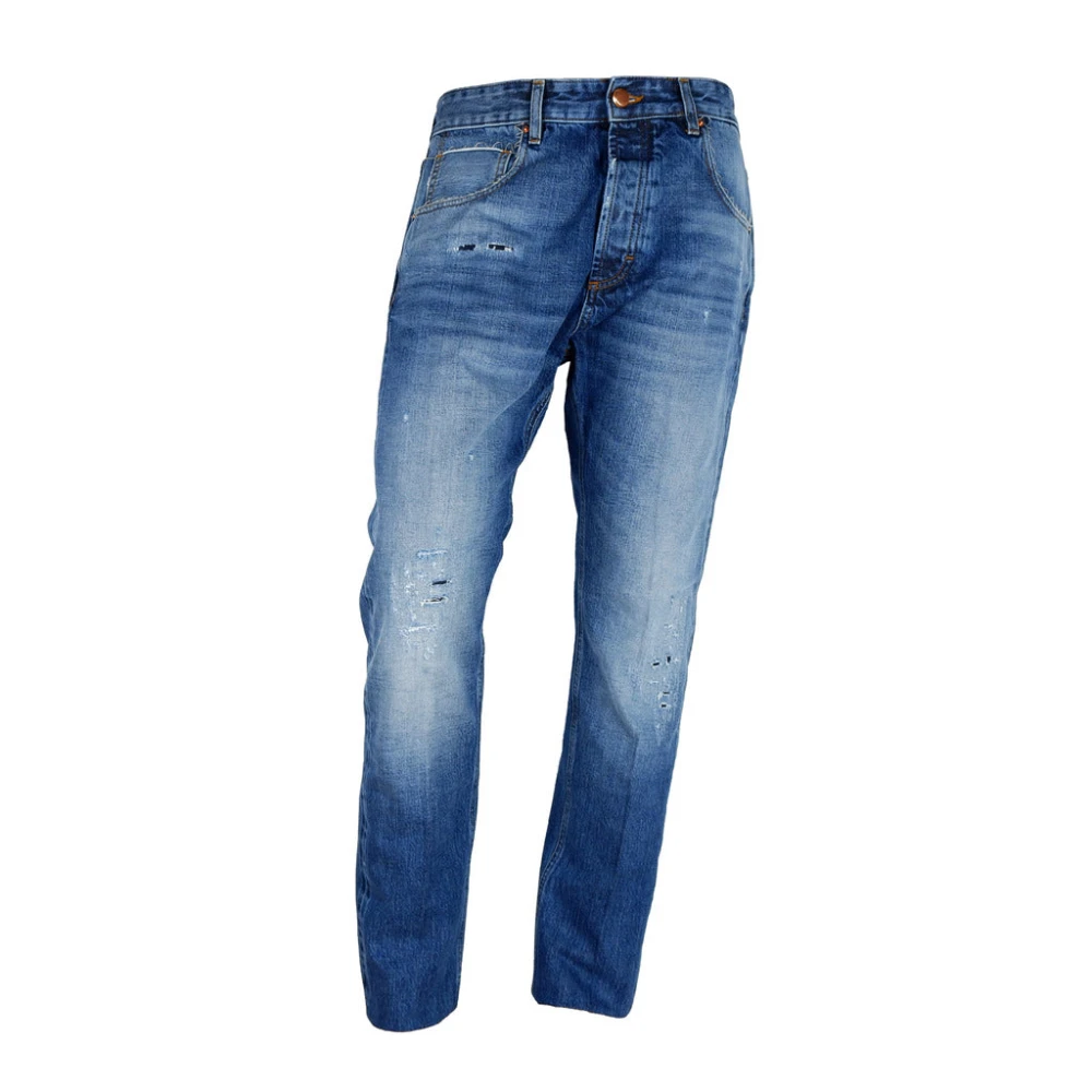 Don The Fuller Heren Denim Jeans 5-Pocket Knoopsluiting Blue Heren
