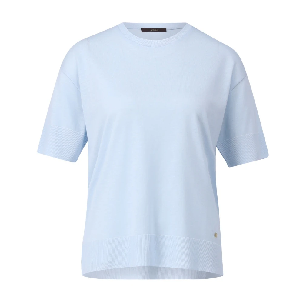 Windsor Klassiek Katoenen T-shirt Blue Dames