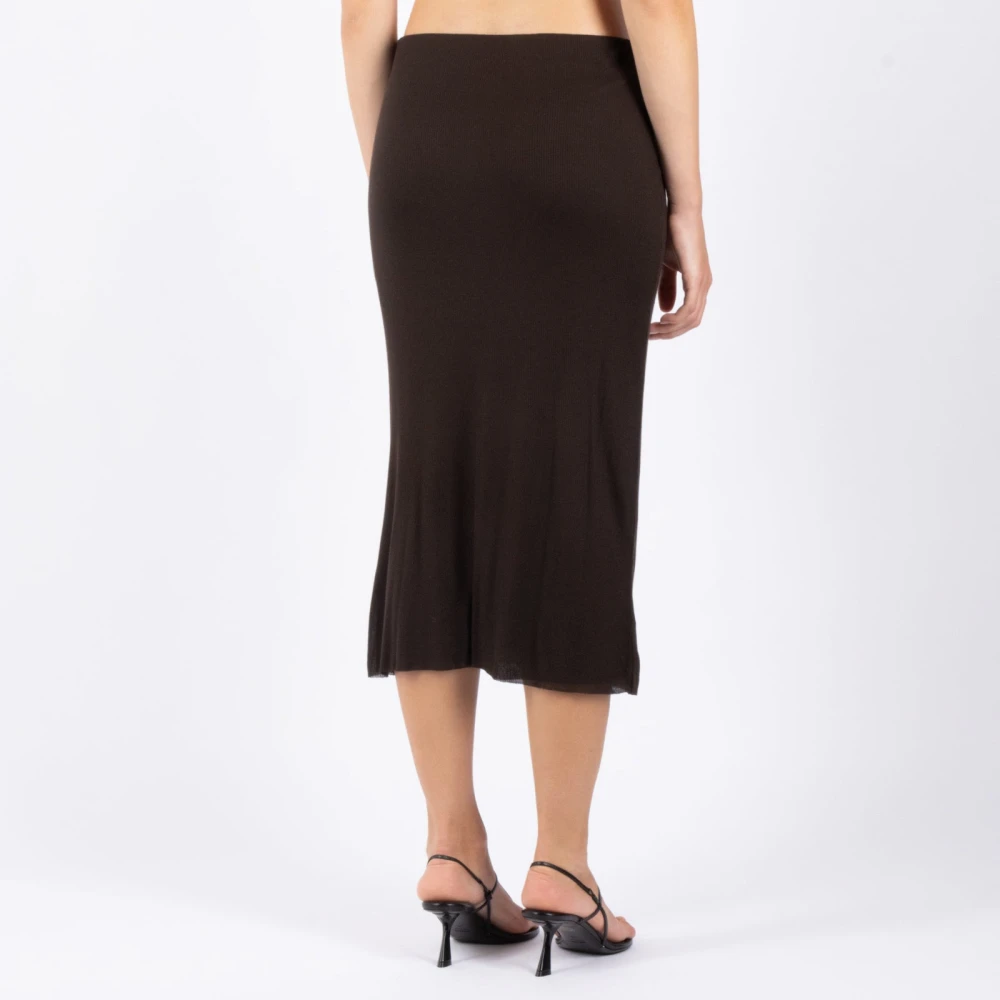 Khaite Donkere Bruine Rok Elegante Stijl Brown Dames