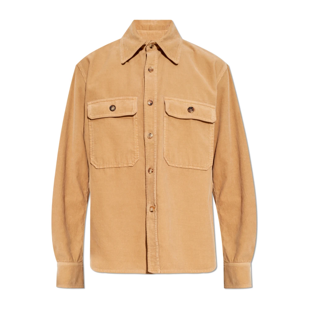 Saint Laurent Corduroy Overhemd Beige Heren
