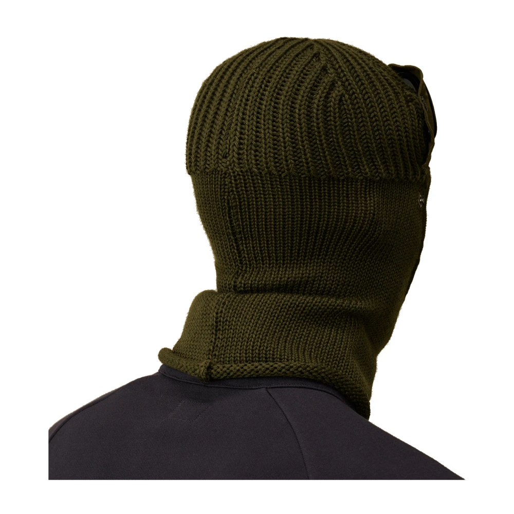 C.P. Company Merino Wol Balaclava Goggle Trui Green Heren