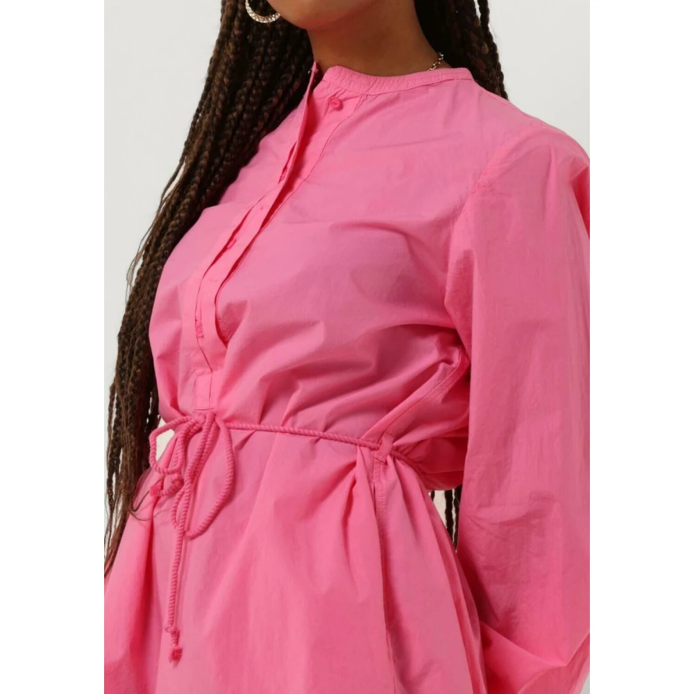 Penn&Ink N.Y Roze Midi Jurk Stijlvolle Look Pink Dames