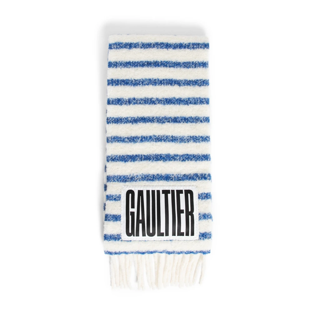 Jean Paul Gaultier Gestreepte Mohair Sjaal Franje Einden Multicolor Dames