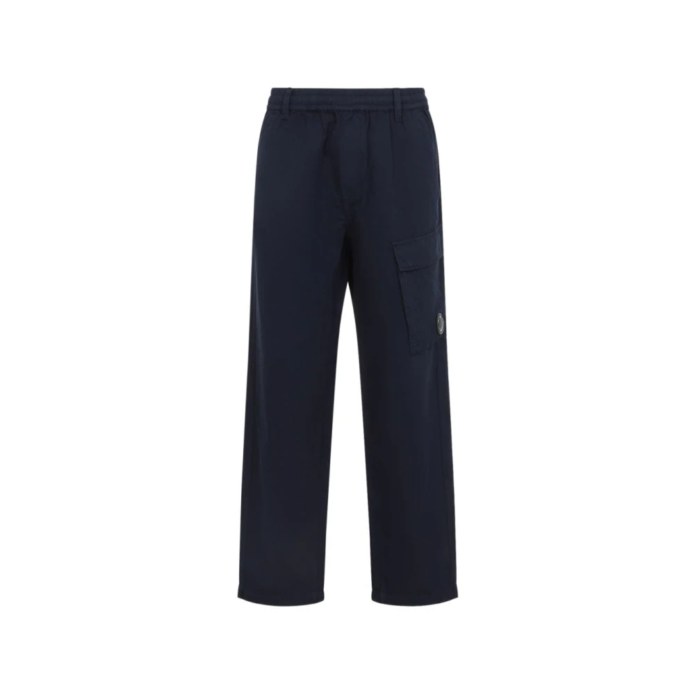 C.p. Company , Straight Trousers, Male, Blue, L, Cotton Lens Cargo Trousers