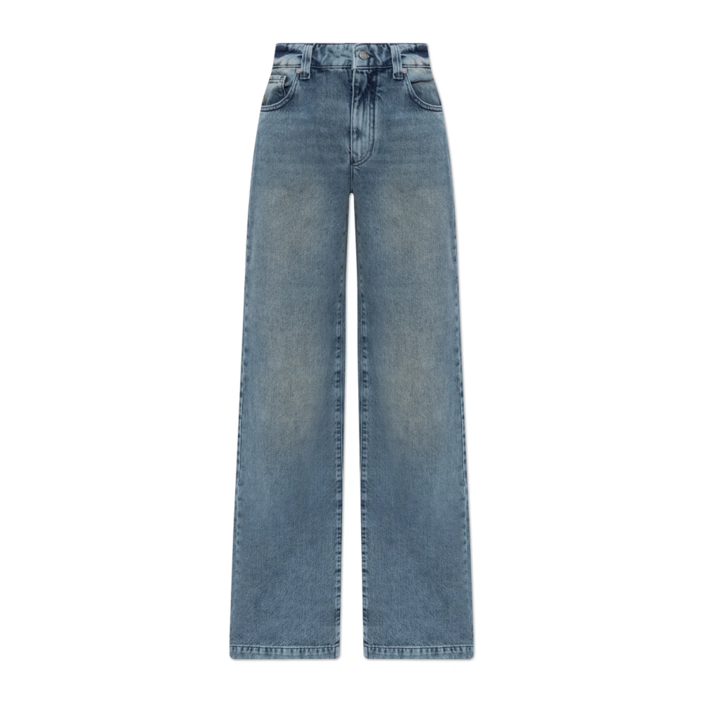 Emporio Armani Vrouw Blauw Jeans Dames, W25, Katoen, Wide-Leg Jeans