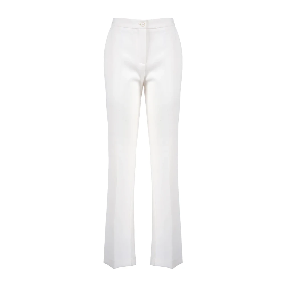 Nenette Roomkleurige Viscose Flare Broek Beige Dames