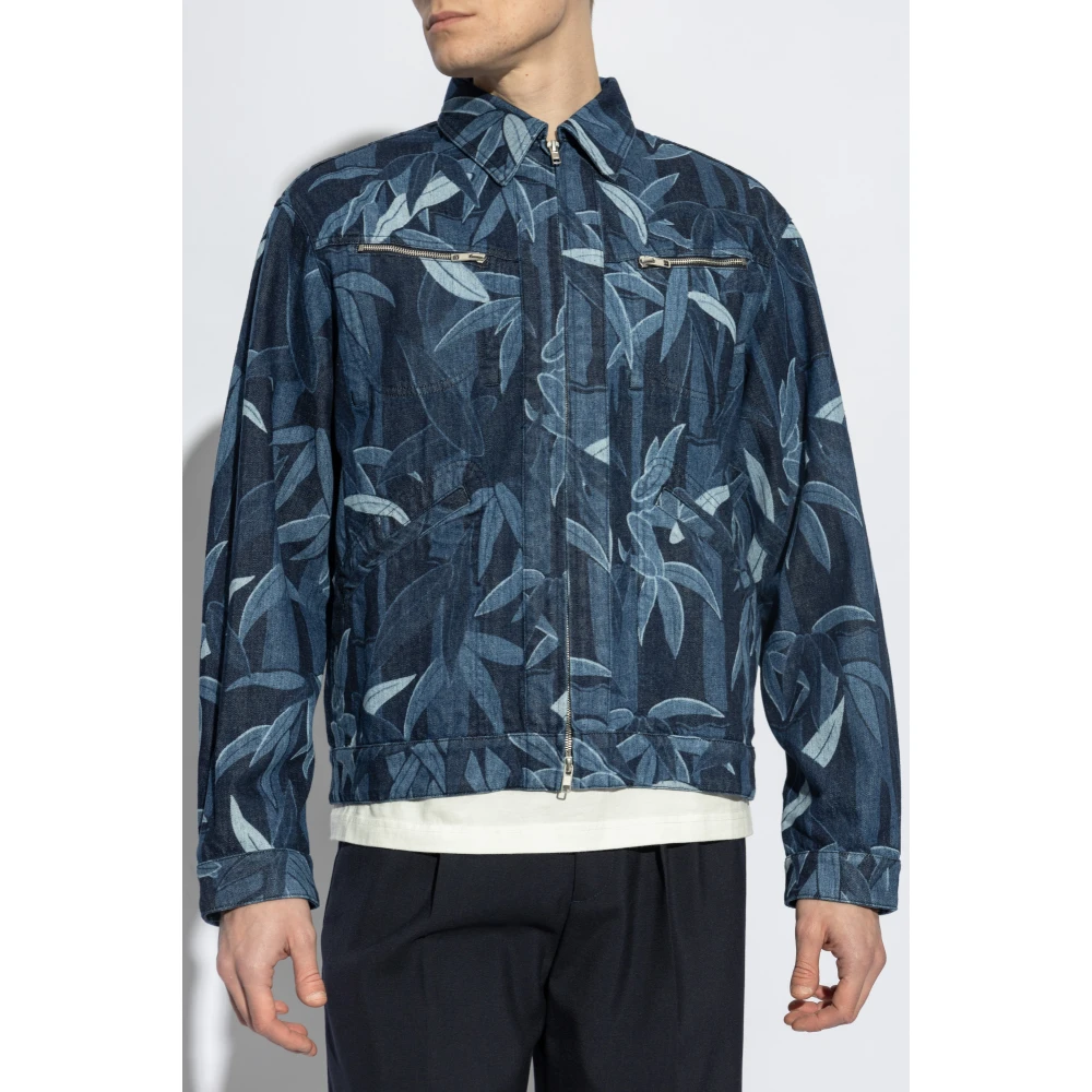 Kenzo Spijkerjasje met decoratief patroon Blue Heren