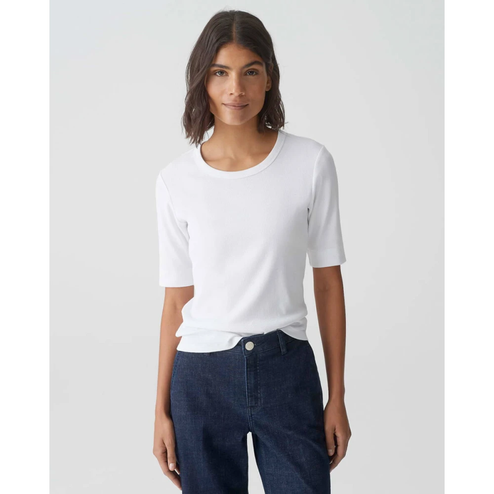 Opus Korte Mouw Top Sustafa White Dames