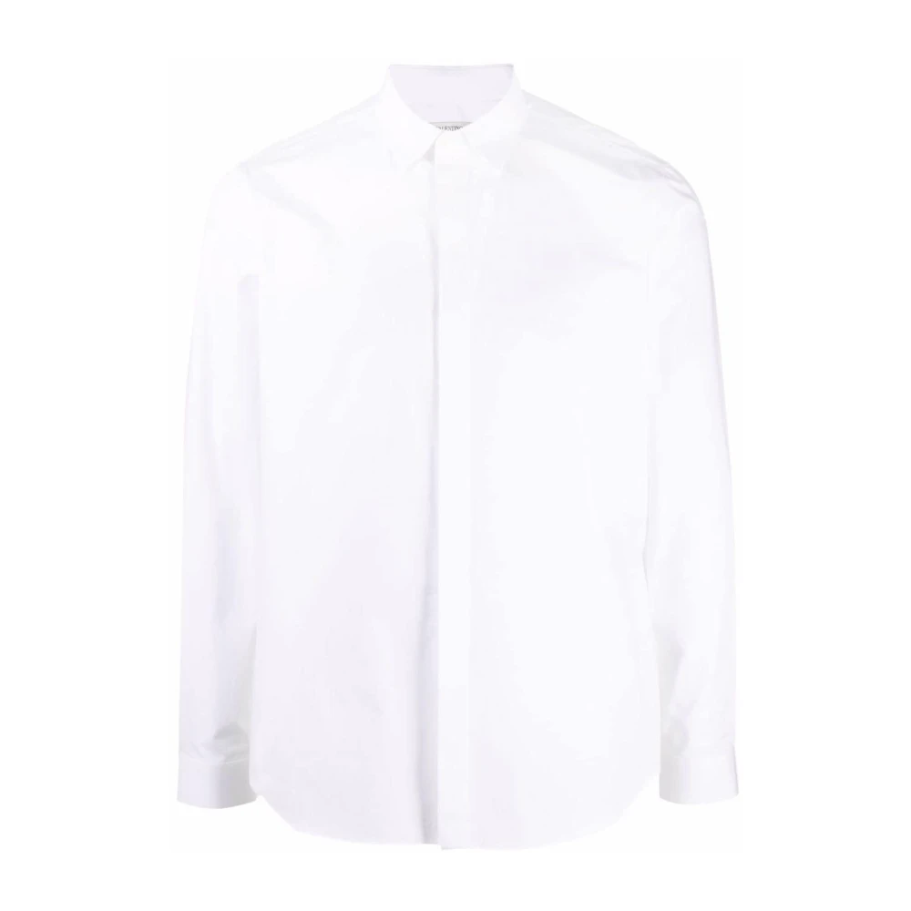 Valentino Garavani Witte Katoenen Klassieke Kraag Shirt White Heren