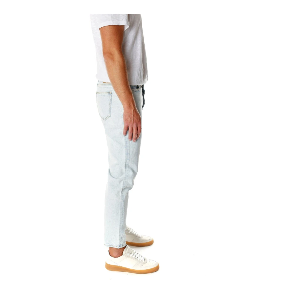 American vintage Tapered Fit Mid Waist Jeans Blue Heren