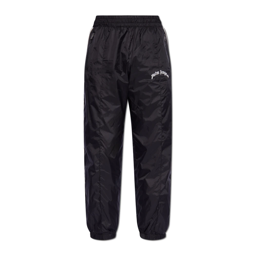 Palm Angels Men's Black Sweatpants,, Track Trousers With Printed Logo Large