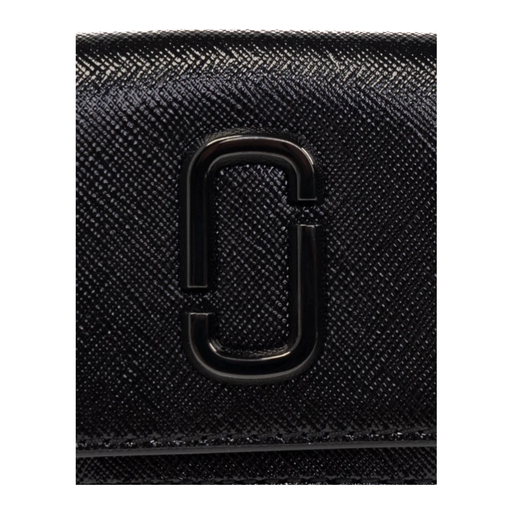 Marc Jacobs Leren portemonnee met logo Black Dames
