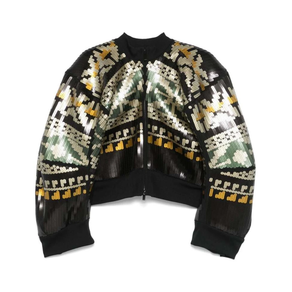 Sacai Pailletversierde Ritssluiting Jas Multicolor Dames