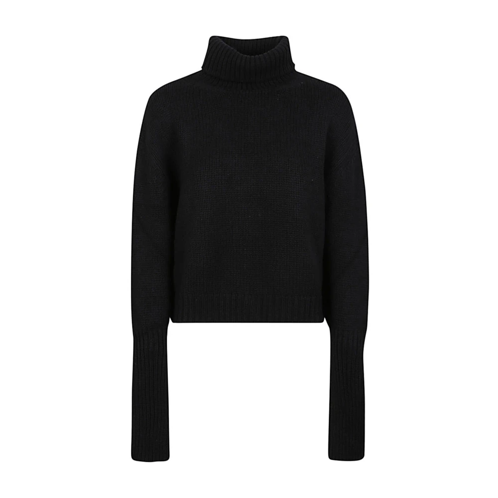 Liviana Conti Zwarte Wollen Turtleneck Sweater Black Dames