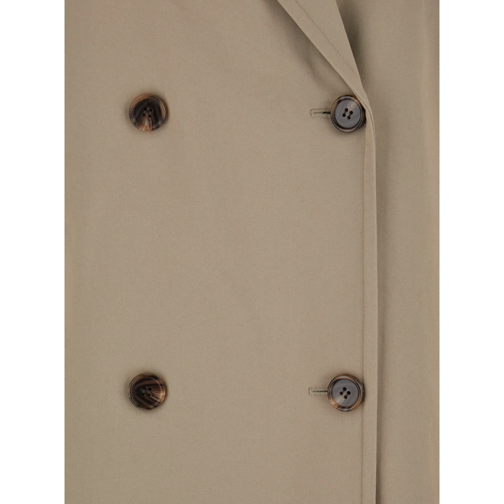 Theory Beige Trenchcoat met Notched Revers Beige Dames