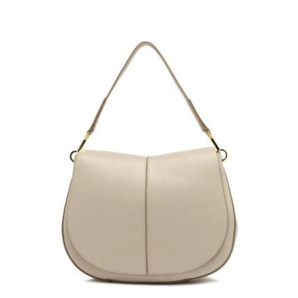Gianni Chiarini Gestructureerde leren schoudertas Beige Dames